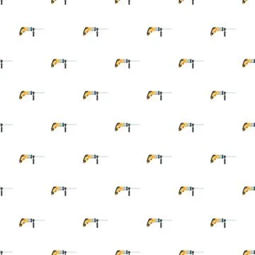 Seamless pattern with electric hammer drill tools Stock Illustration