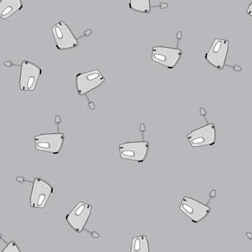 Seamless pattern electric hand mixer cartoon vector Stock Illustration