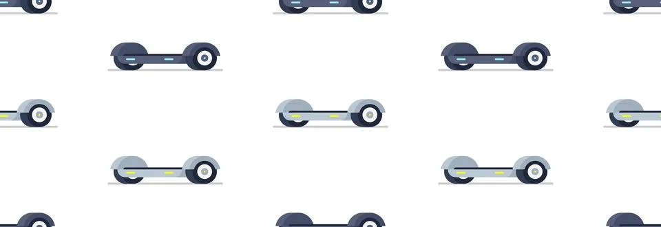 Seamless pattern with Electric hoverboard Stock Illustration
