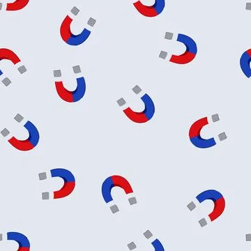 Seamless pattern electric magnet cartoon vector Illustrazione stock