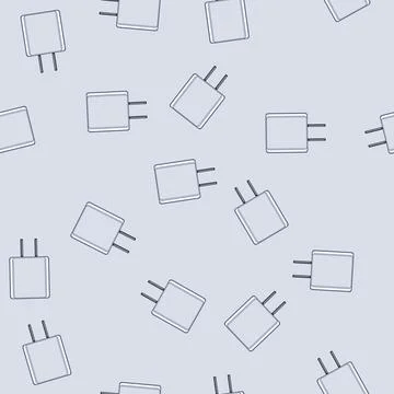 Seamless pattern electric power adapter cartoon vector 스톡 일러스트