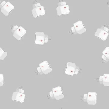 Seamless pattern electric smar plug cartoon vector Stock Illustration