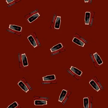 Seamless pattern Electrical voltage tester measuring circuit current safety Stock Illustration