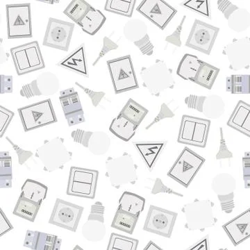 Seamless pattern of electricity Stock Illustration