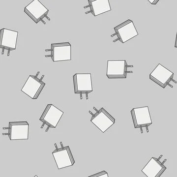 Seamless pattern electricity power adapter cartoon vector 스톡 일러스트