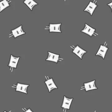 Seamless pattern electrolyte iv fluid bag cartoon vector Stock Illustration