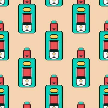Seamless pattern electronic cigarette vaporizer vector イラスト素材