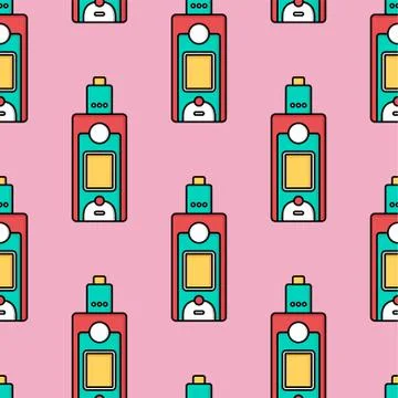 Seamless pattern electronic cigarette vaporizer vector 스톡 일러스트