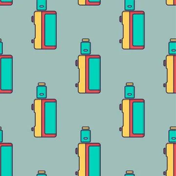 Seamless pattern electronic cigarette vaporizer vector Stock Illustration