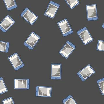 Seamless pattern electronic ebook reader cartoon vector Illustrazione stock