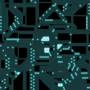 Seamless  pattern  of electronic high tech  pattern Stock Illustration