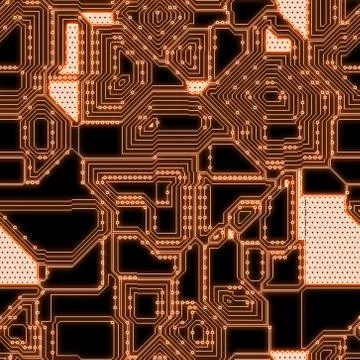 Seamless  pattern  of electronic high tech  pattern Stock Illustration