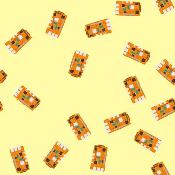 Seamless pattern electronic microcontroller cartoon vector Illustrazione stock