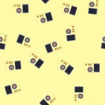 Seamless pattern electronic mp3 player cartoon vector Stock Illustration