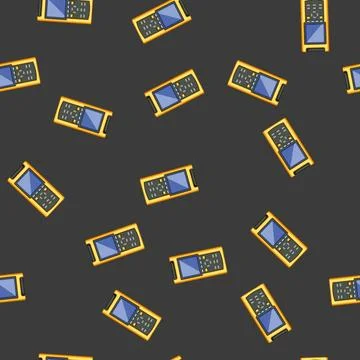 Seamless pattern electronics oscillograph cartoon vector Stock Illustration