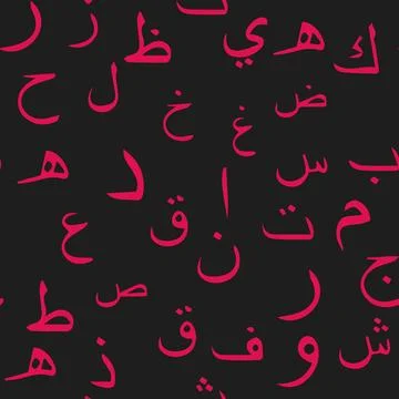 Seamless pattern with elegant and intricate Arabic, Persian alphabets, show.. Stock Illustration