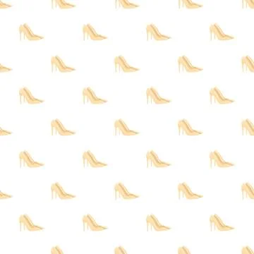 Seamless pattern with elegant beige high heel shoes 스톡 일러스트