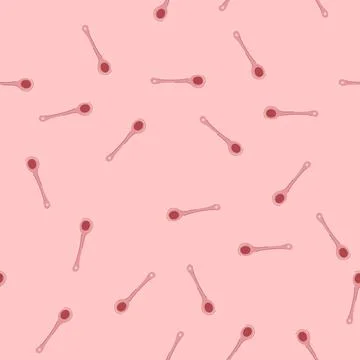 Seamless pattern elegant ceramic soup spoon cartoon vector Stock Illustration