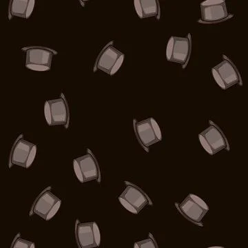 Seamless pattern elegant cylinder hat cartoon vector Stock Illustration