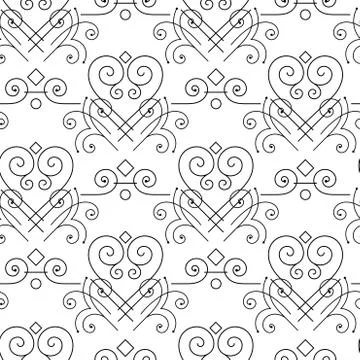 Seamless pattern of elegant flourishes Stock Illustration
