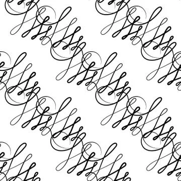 Seamless pattern of elegant flourishes Stock Illustration