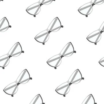 Seamless pattern of elegant Glasses with transparent lenses in grayscale Illustrazione stock