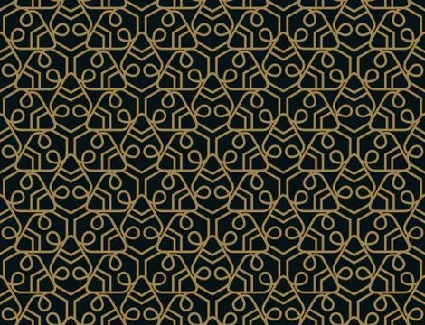 Seamless pattern. Elegant linear ornament. Geometric stylish background. Vect 库存插图