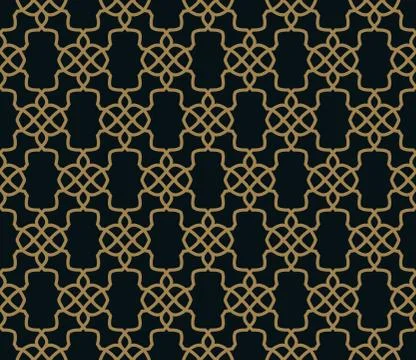 Seamless pattern. Elegant linear ornament. Geometric stylish background. Vect Stock Illustration