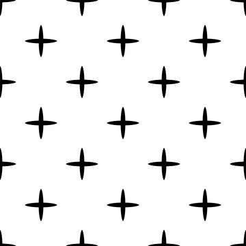Seamless pattern with elegant rounded black crosses Illustrazione stock