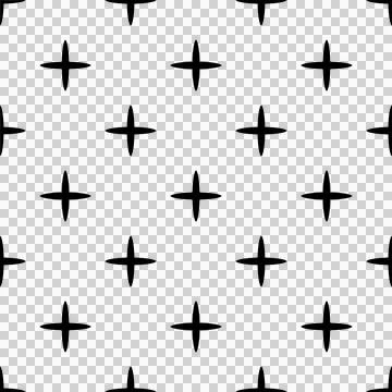 Seamless pattern with elegant rounded black crosses Stock Illustration