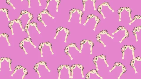 Seamless Pattern of Elegant Wedding Arches with Flowers on Pink Background Stock Footage 345539980
