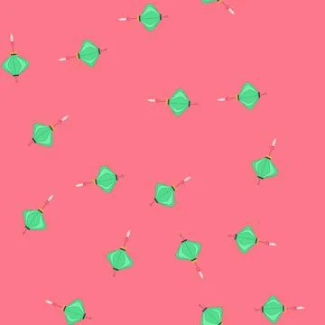 Seamless pattern element asian lantern cartoon vector Stock Illustration