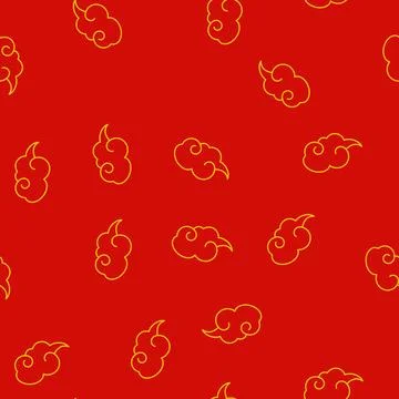 Seamless pattern element chinese cloud cartoon vector Illustrazione stock
