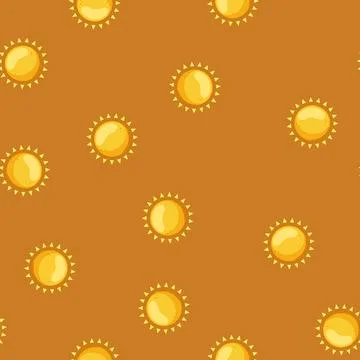 Seamless pattern element sun cartoon vector 库存插图
