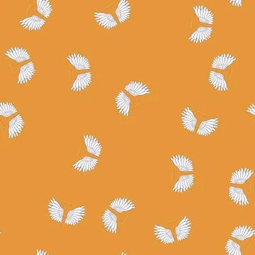 Seamless pattern element wing angel cartoon vector Illustrazione stock