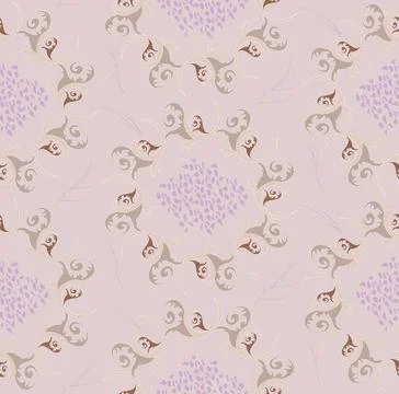 A seamless pattern of elements in the form of stylized flowers, reminiscent o Illustrazione stock
