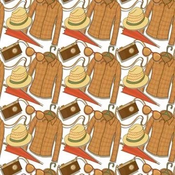 Seamless pattern with elements of the hipster elements Illustrazione stock