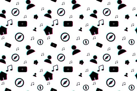 Seamless pattern with elements of the popular social network. Background 스톡 일러스트