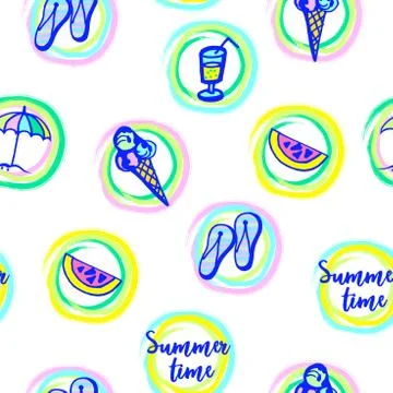 Seamless pattern with elements for summer design イラスト素材
