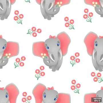 Seamless pattern with elephant. Stock Illustration