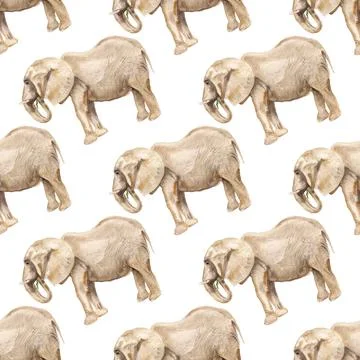 Seamless pattern with elephant Stock Illustration