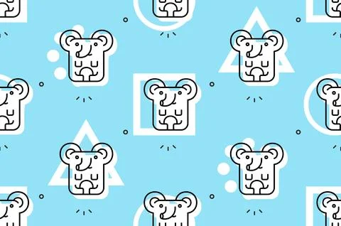 Seamless pattern with Elephants Stock Illustration