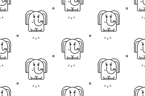 Seamless pattern with Elephants Illustrazione stock