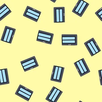 Seamless pattern elevator doors with control buttons on white background Stock Illustration
