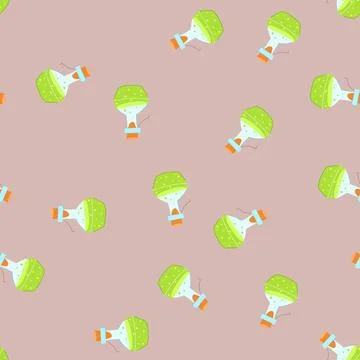 Seamless pattern elixir potion bottle cartoon vector Stock Illustration