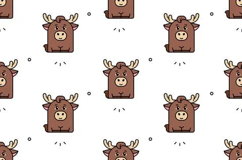 Seamless pattern with Elks Stock Illustration