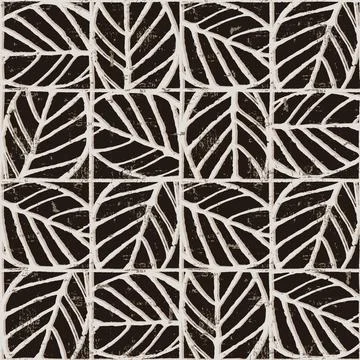 Seamless pattern with elm tree branches and leaves in earthy, khaki tone Illustrazione stock