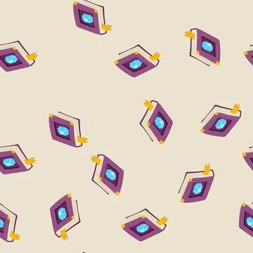 Seamless pattern elves fantasy book cartoon vector Stock Illustration