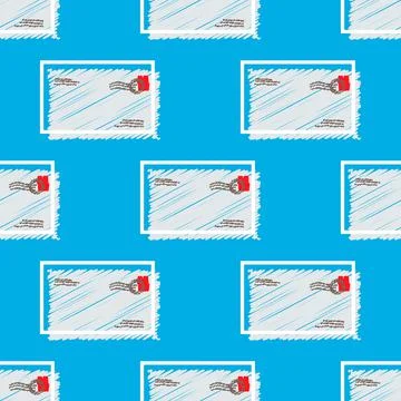 Seamless pattern emails, letters, directed upwards. Background for web sites, Stock Illustration
