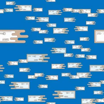 Seamless pattern emails, letters, directed upwards. Background for web sites, Stock Illustration